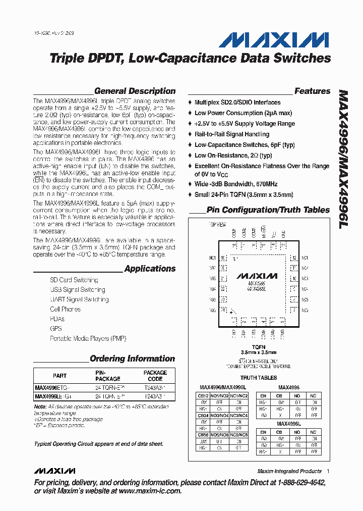 MAX4996ETG_7767971.PDF Datasheet
