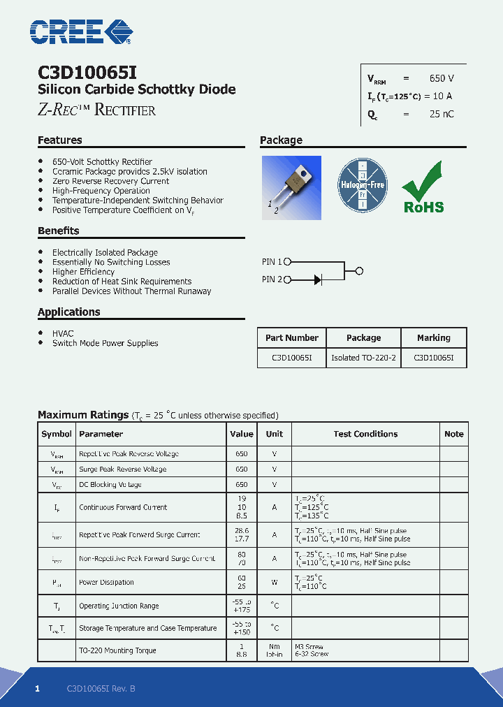 C3D10065I_7780110.PDF Datasheet