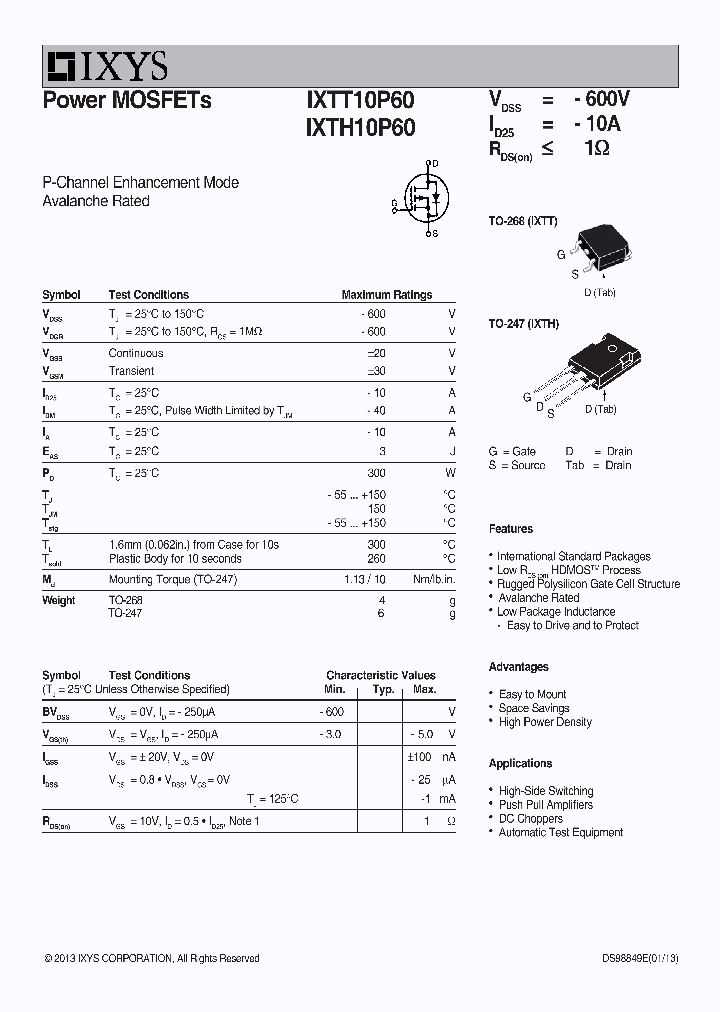 IXTT10P60_7799734.PDF Datasheet