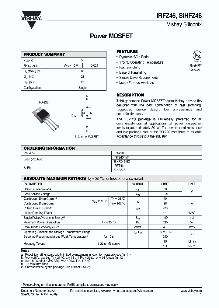 SIHFZ46_7755886.PDF Datasheet