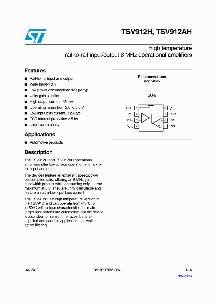 TSV912HYDT_7825306.PDF Datasheet