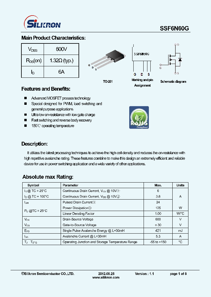 SSF6N60G_7834606.PDF Datasheet