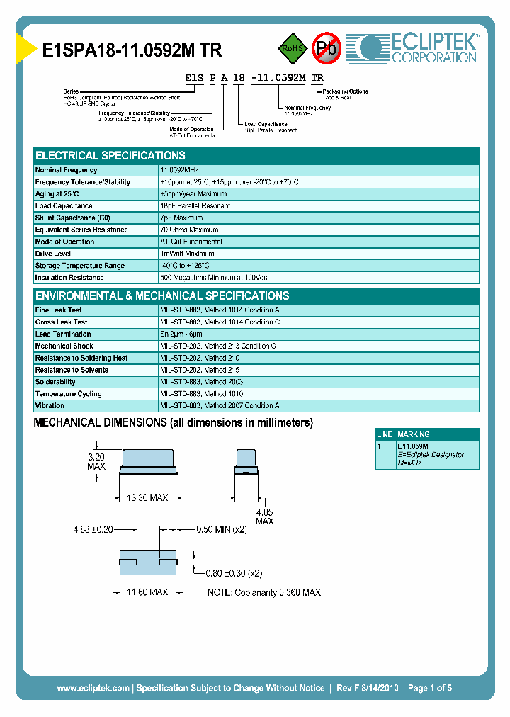 E1SPA18-110592MTR_7770962.PDF Datasheet