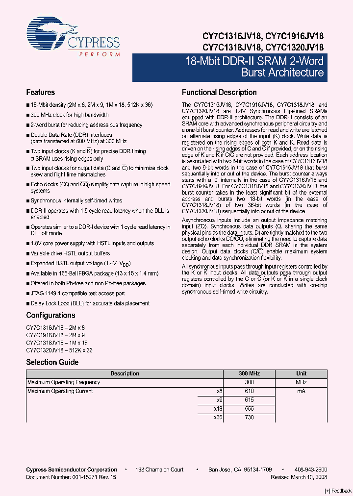 CY7C1916JV18-300BZXI_7843345.PDF Datasheet