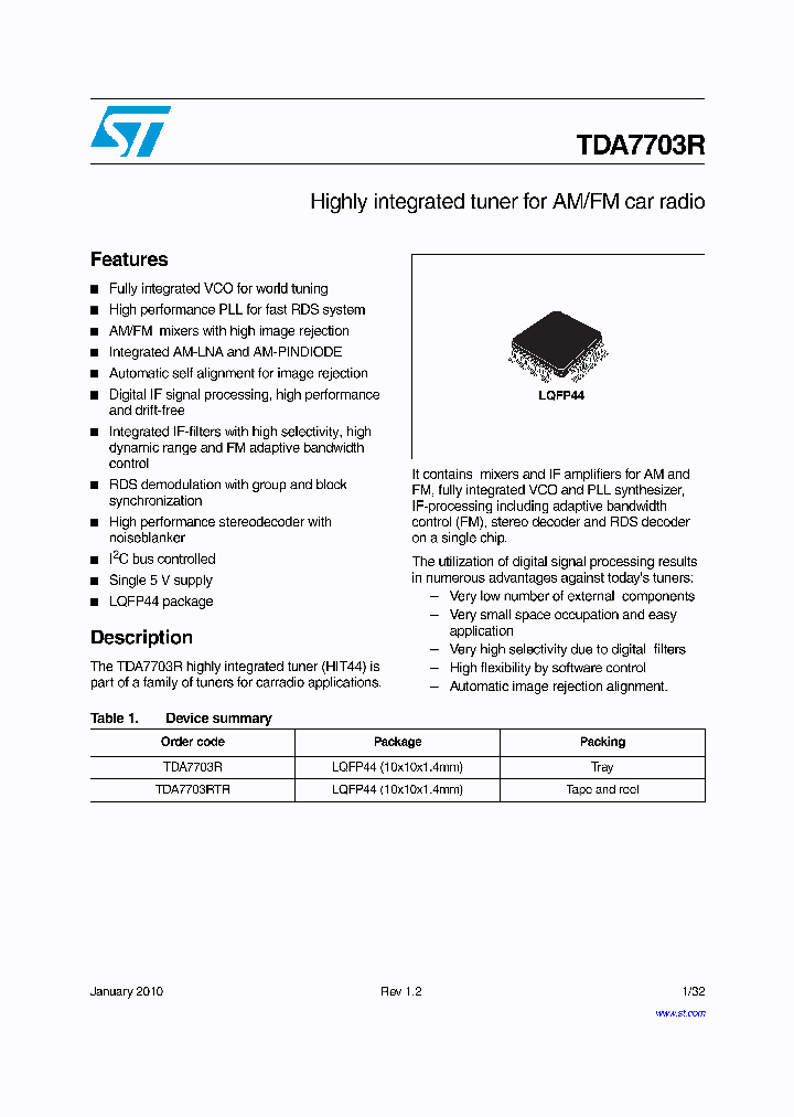 TDA7703RTR_7759288.PDF Datasheet