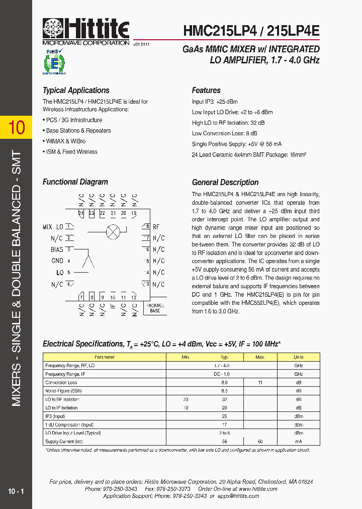 HMC215LP411_7846360.PDF Datasheet