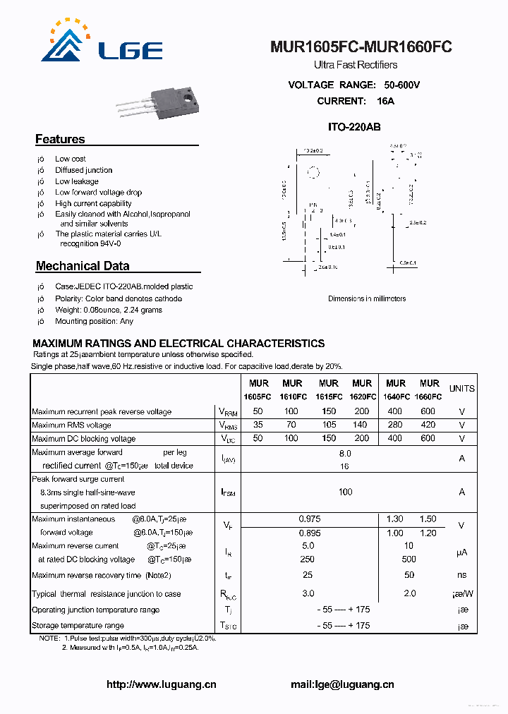 MUR1610FC_7765830.PDF Datasheet