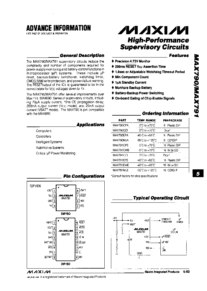 MAX791CWE_7793347.PDF Datasheet