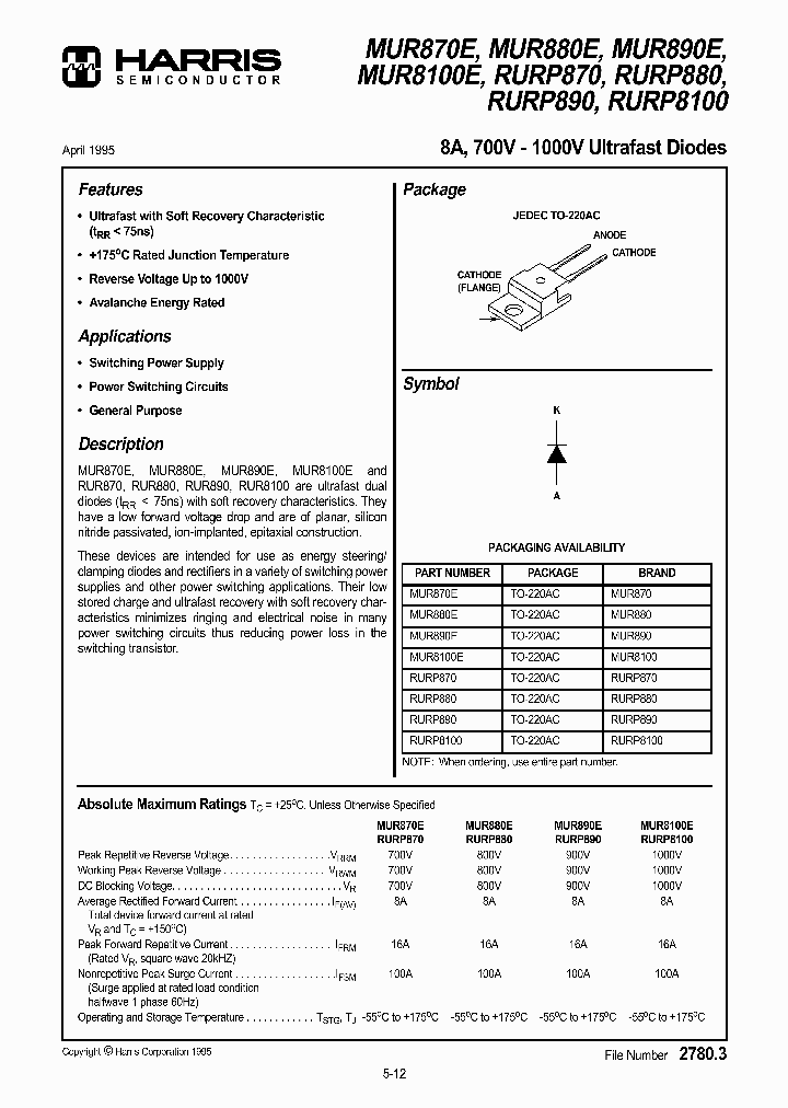 MUR890E_7767471.PDF Datasheet
