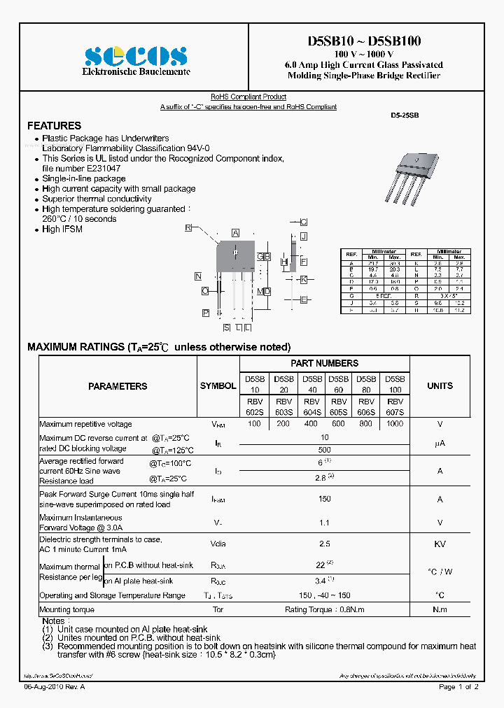 RBV605S_7765771.PDF Datasheet