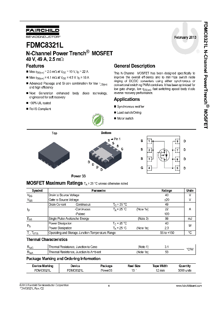 FDMC8321L_7852119.PDF Datasheet