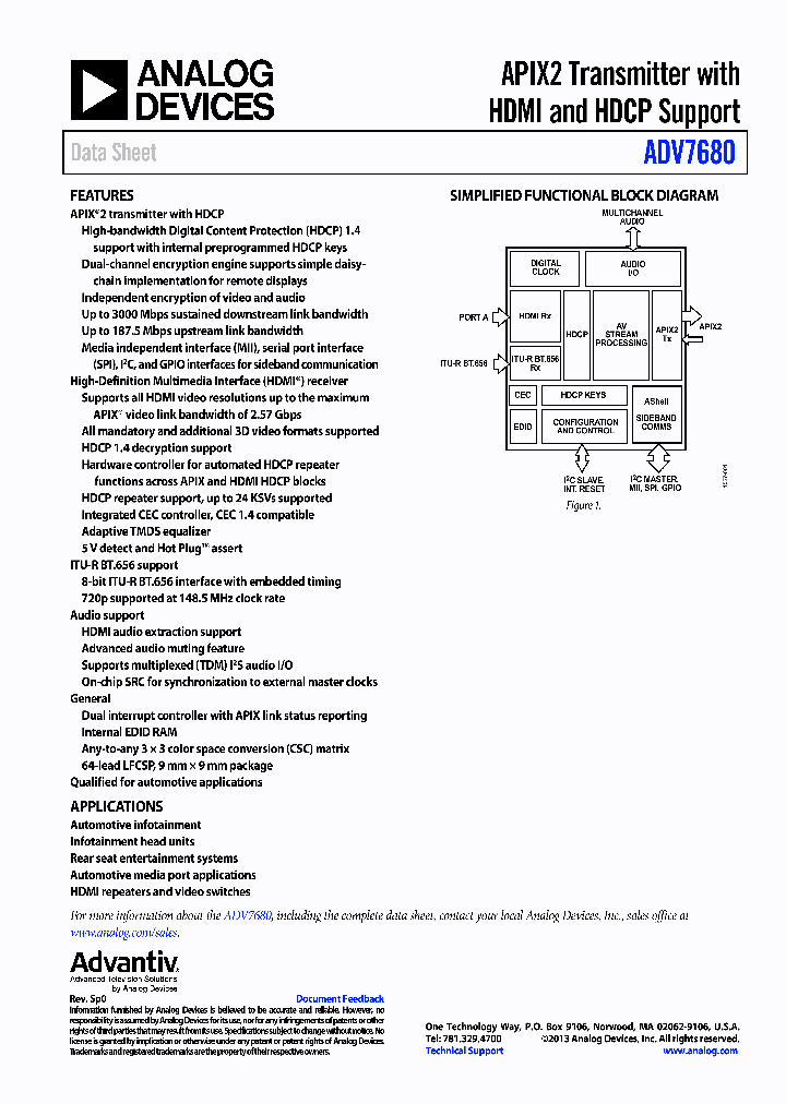 ADV7680_7853142.PDF Datasheet