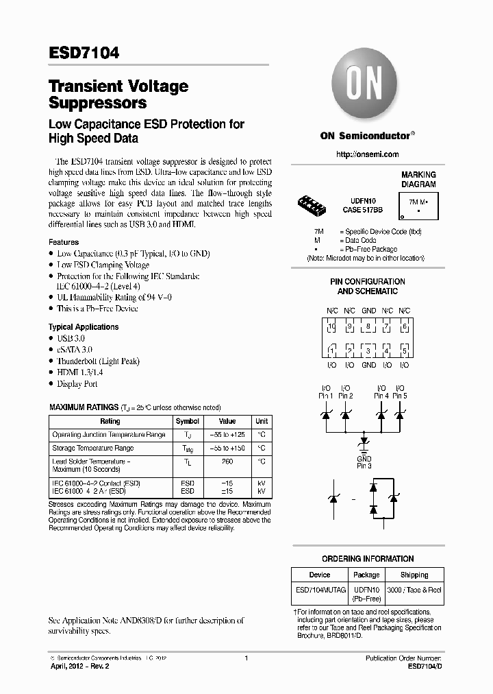 ESD7104MUTAG_7855963.PDF Datasheet