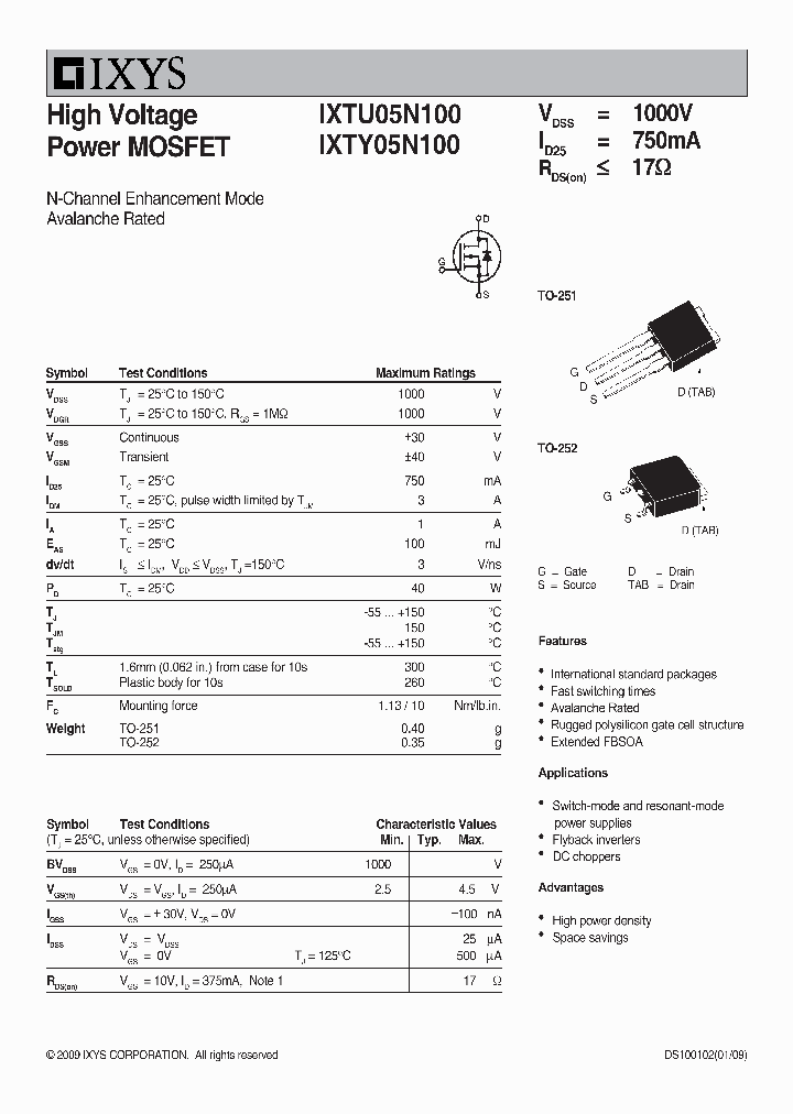 IXTY05N100_7863582.PDF Datasheet
