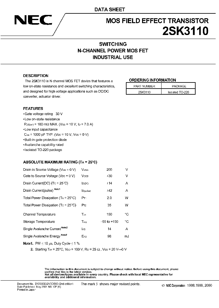 2SK3110_7808305.PDF Datasheet