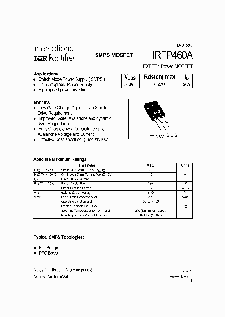 IRFP460A_7832596.PDF Datasheet