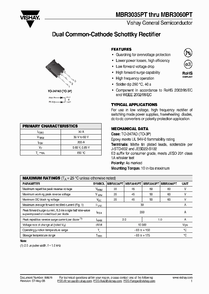 MBR3045PT-E3_7836800.PDF Datasheet
