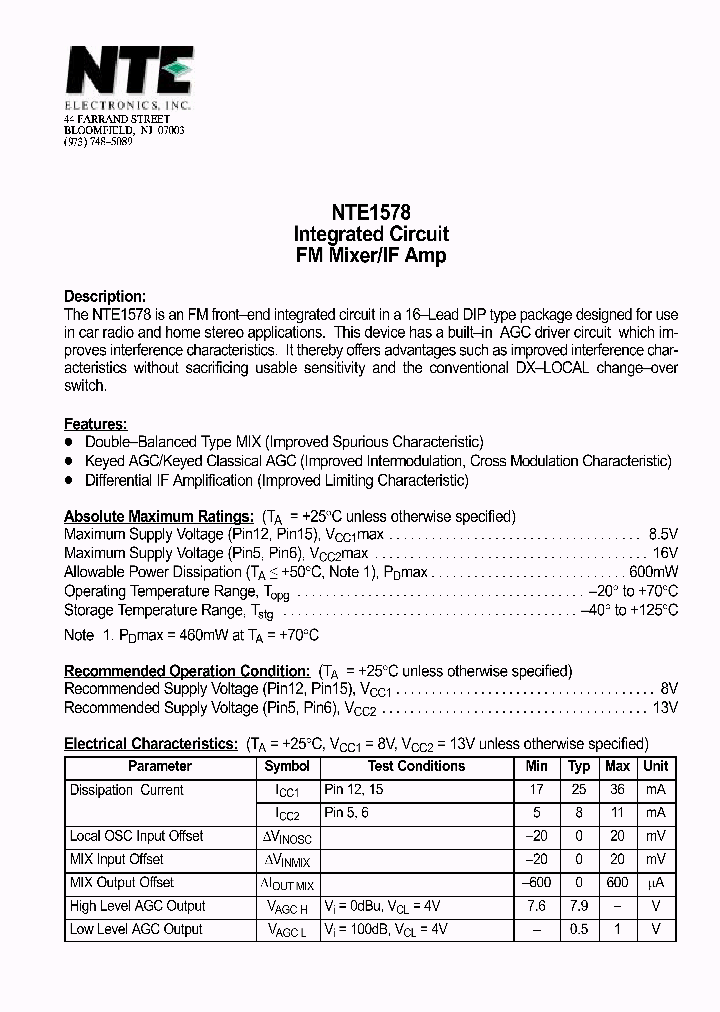 NTE1578_7870863.PDF Datasheet