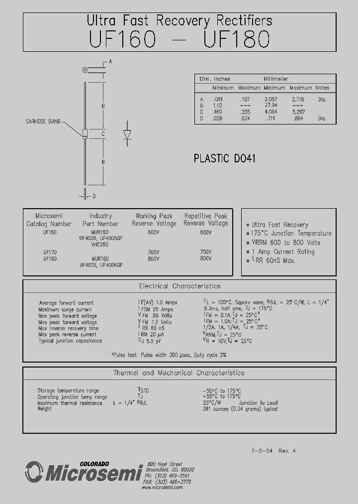 MUR160_7844357.PDF Datasheet