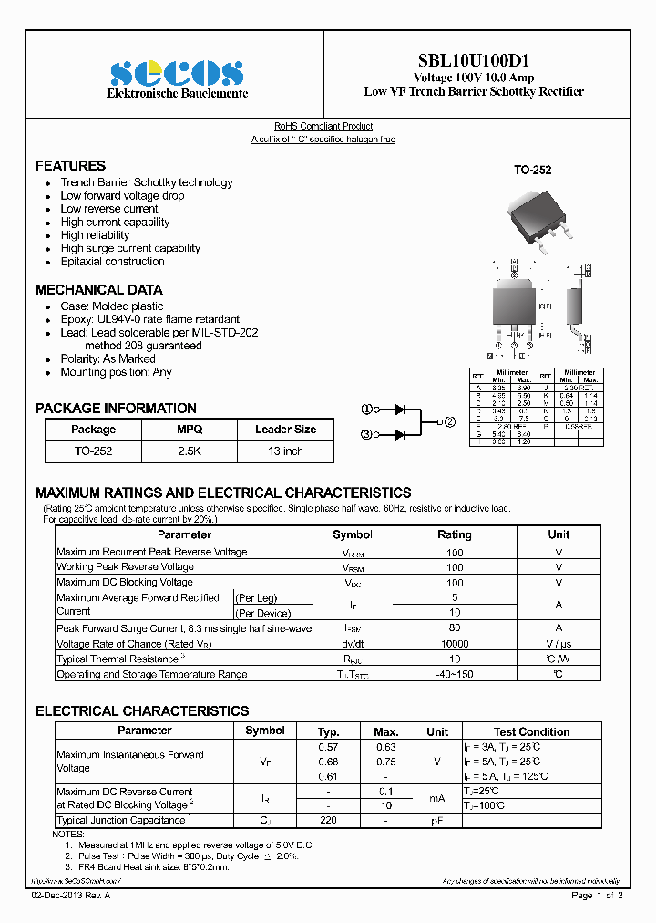 SBL10U100D1_7873608.PDF Datasheet