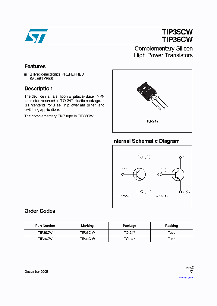 TIP36CW_7778831.PDF Datasheet