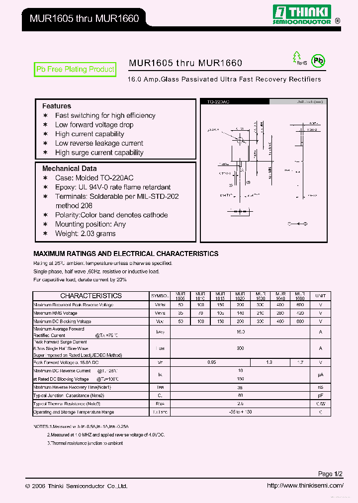 MUR1605_7778958.PDF Datasheet
