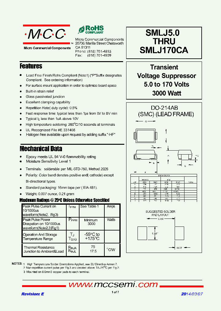 SMLJ75CA_7879666.PDF Datasheet