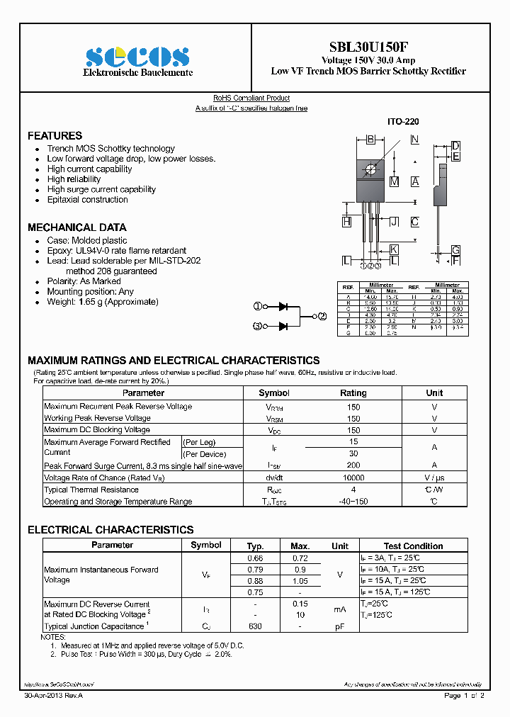 SBL30U150F_7881530.PDF Datasheet