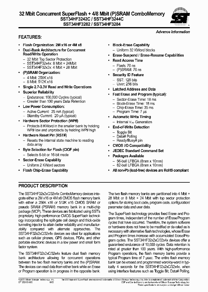 SST34HF3242C-70-4E-L1PE_7880267.PDF Datasheet