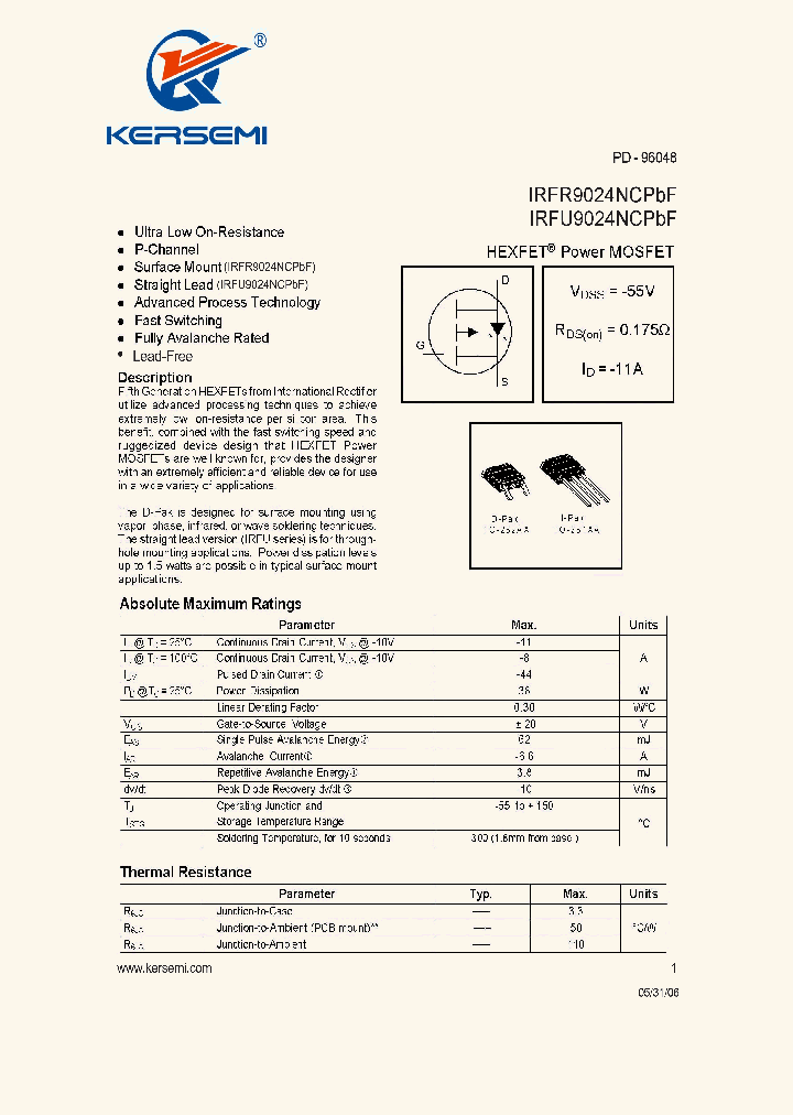 IRFR9024NCPBF_7884039.PDF Datasheet