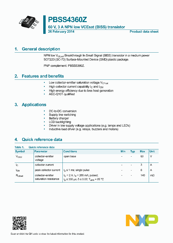 PBSS4360Z_7887240.PDF Datasheet