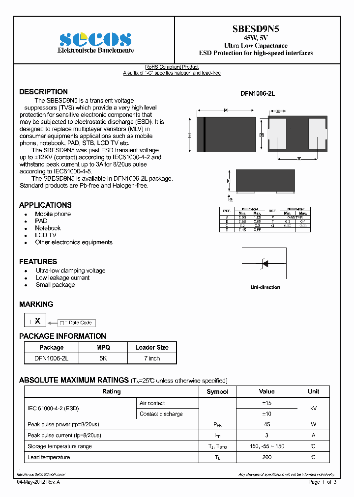 SBESD9N5_7888229.PDF Datasheet