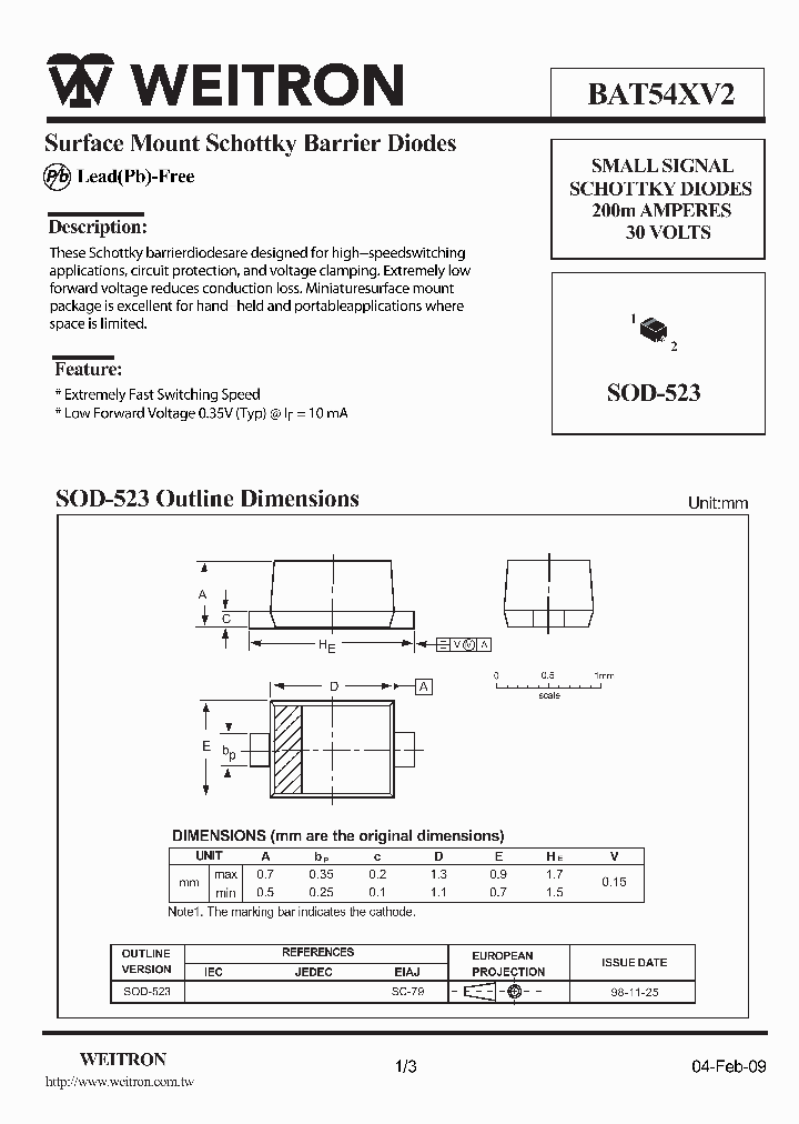BAT54XV2_7889421.PDF Datasheet