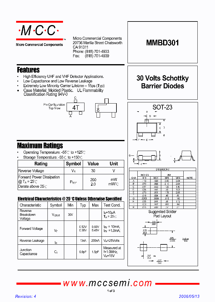 MMBD301_7898487.PDF Datasheet
