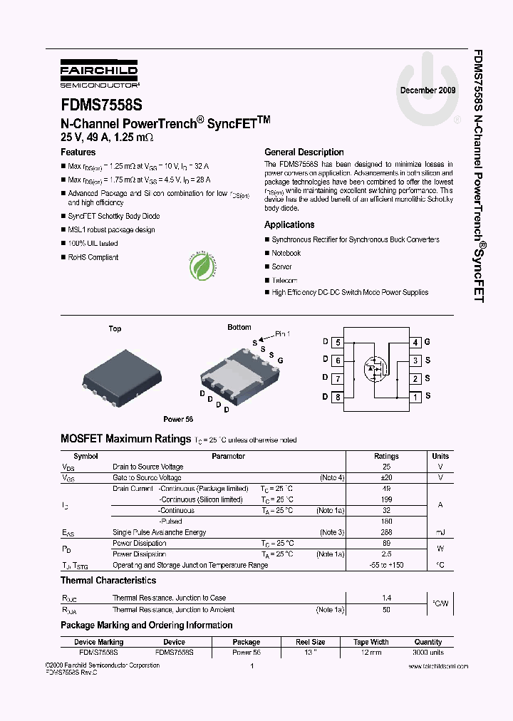 FDMS7558S_7900226.PDF Datasheet