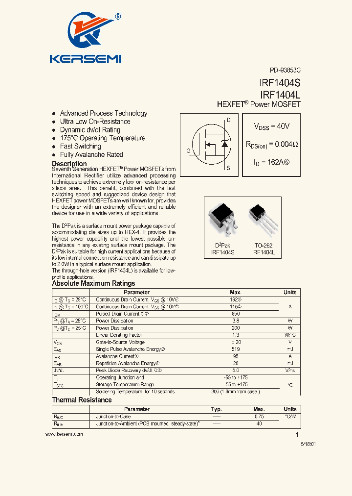 IRF1404L_7899660.PDF Datasheet