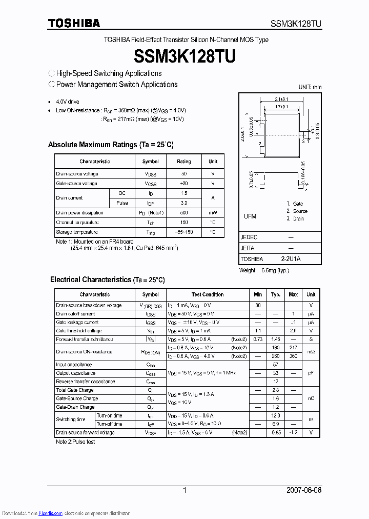 SSM3K128TU_7785583.PDF Datasheet