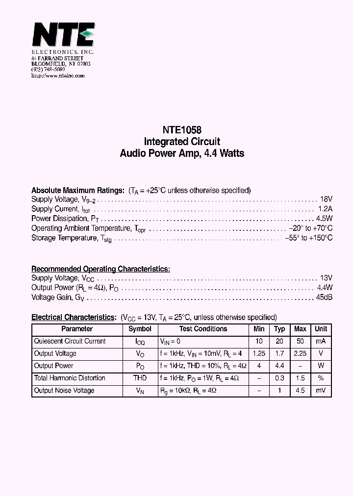 NTE1058_7907041.PDF Datasheet