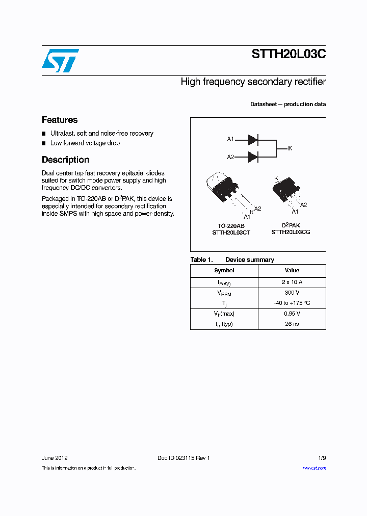 STTH20L03CT_7910363.PDF Datasheet