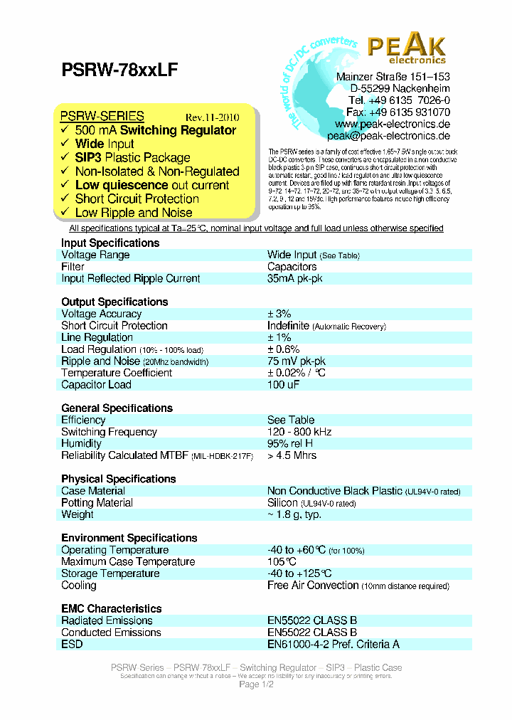 PSRW-7809LF_7909363.PDF Datasheet