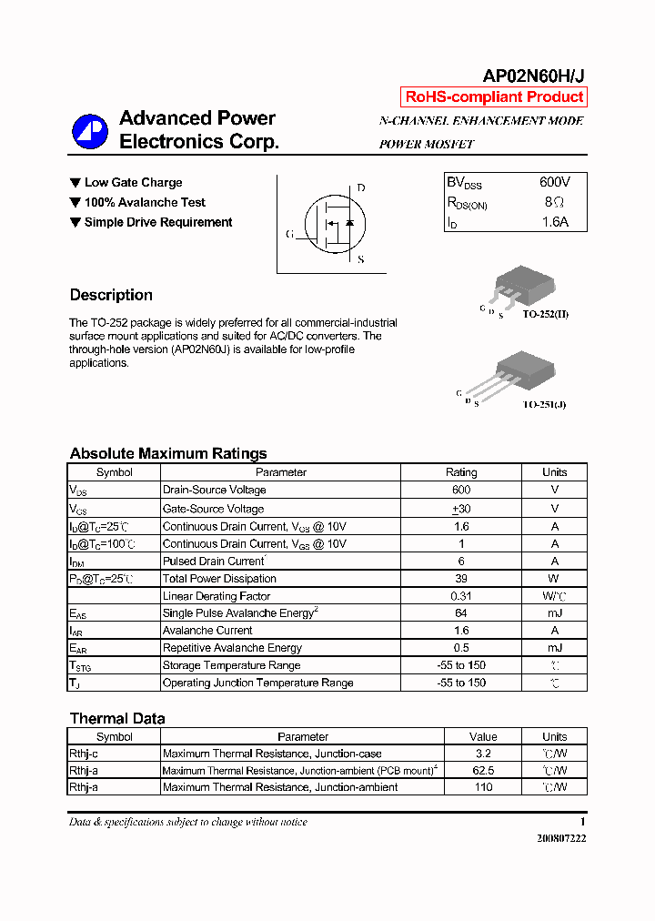 AP02N60H08_7910991.PDF Datasheet