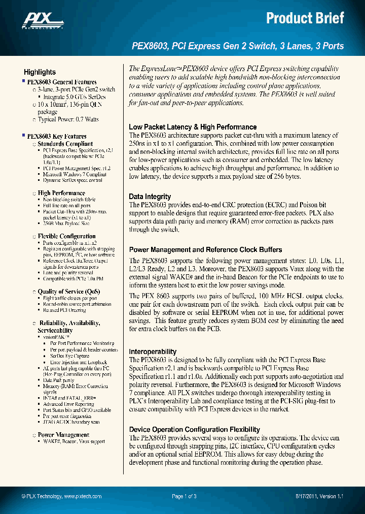 PEX8603_7911875.PDF Datasheet