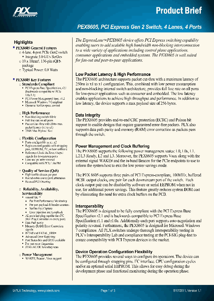 PEX8605_7911876.PDF Datasheet