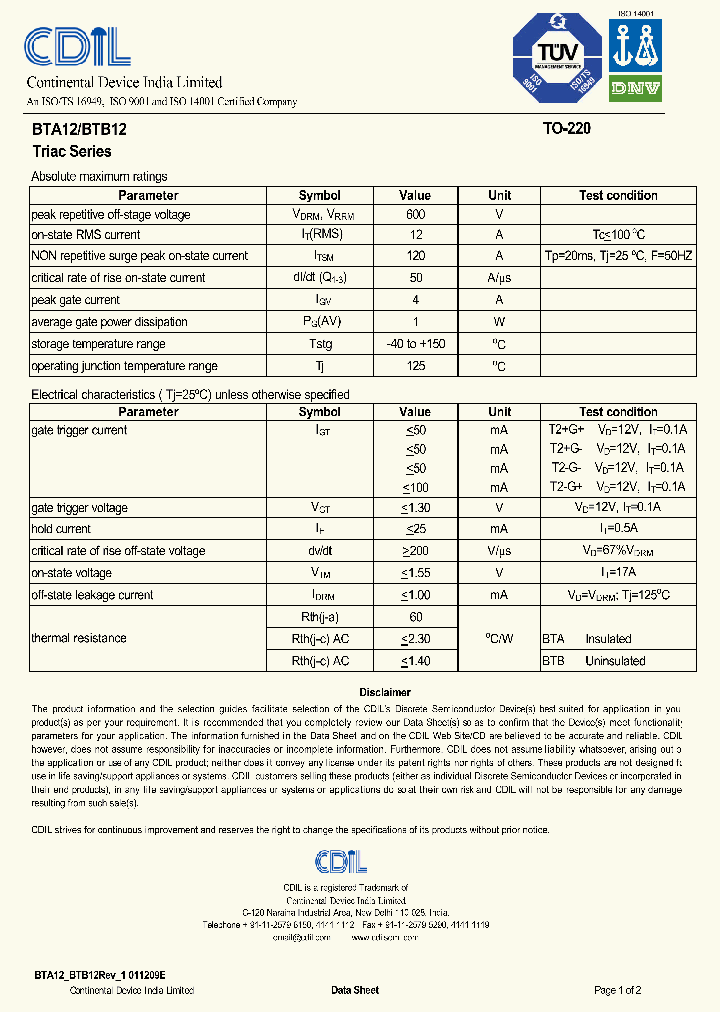 BTA12_7913034.PDF Datasheet