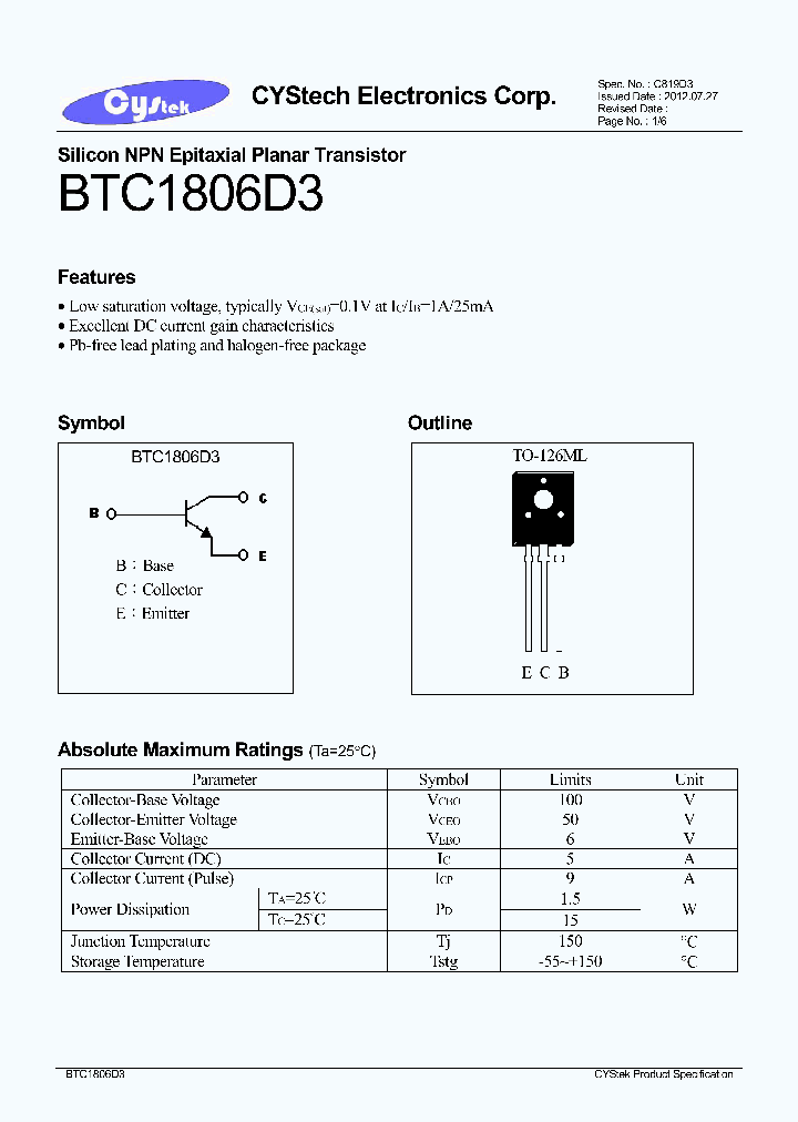 BTC1806D3_7918937.PDF Datasheet