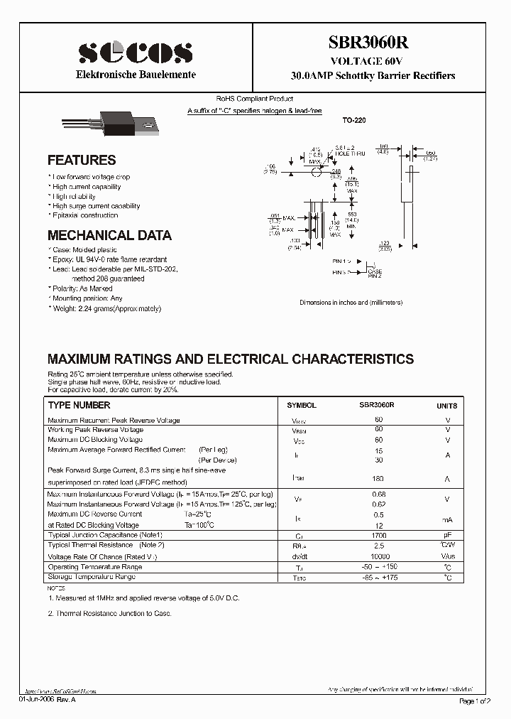 SBR3060R_7919407.PDF Datasheet