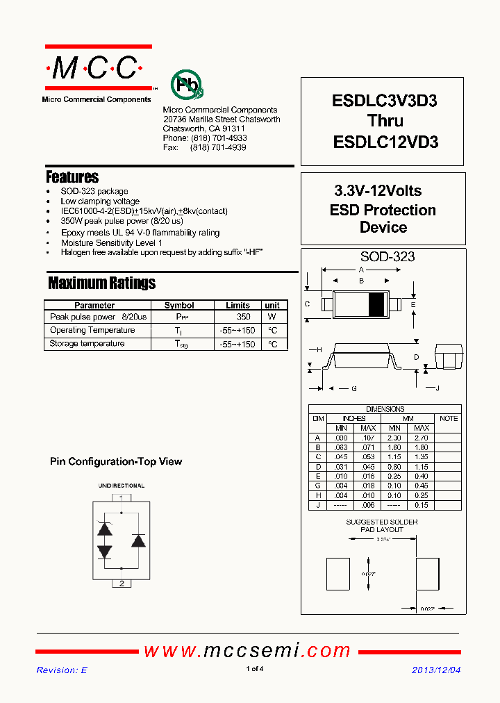 ESDLC3V3D3-TP_7920083.PDF Datasheet