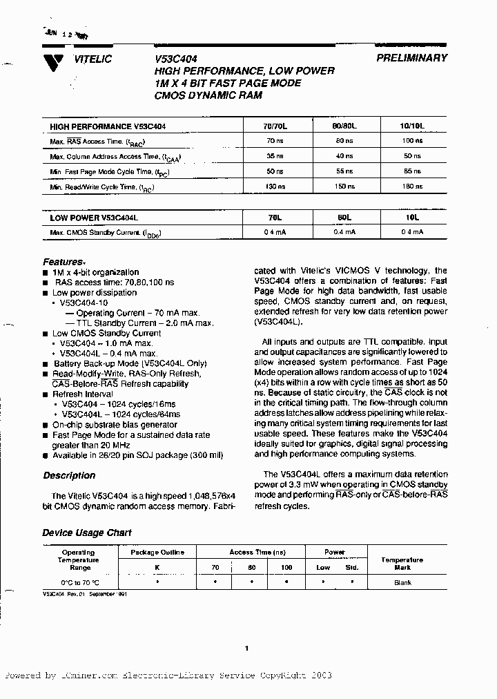 V53C404K60_7926132.PDF Datasheet