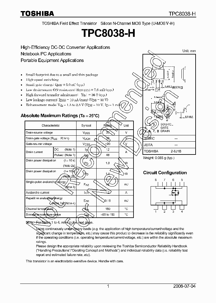 TPC8038-H_7928807.PDF Datasheet