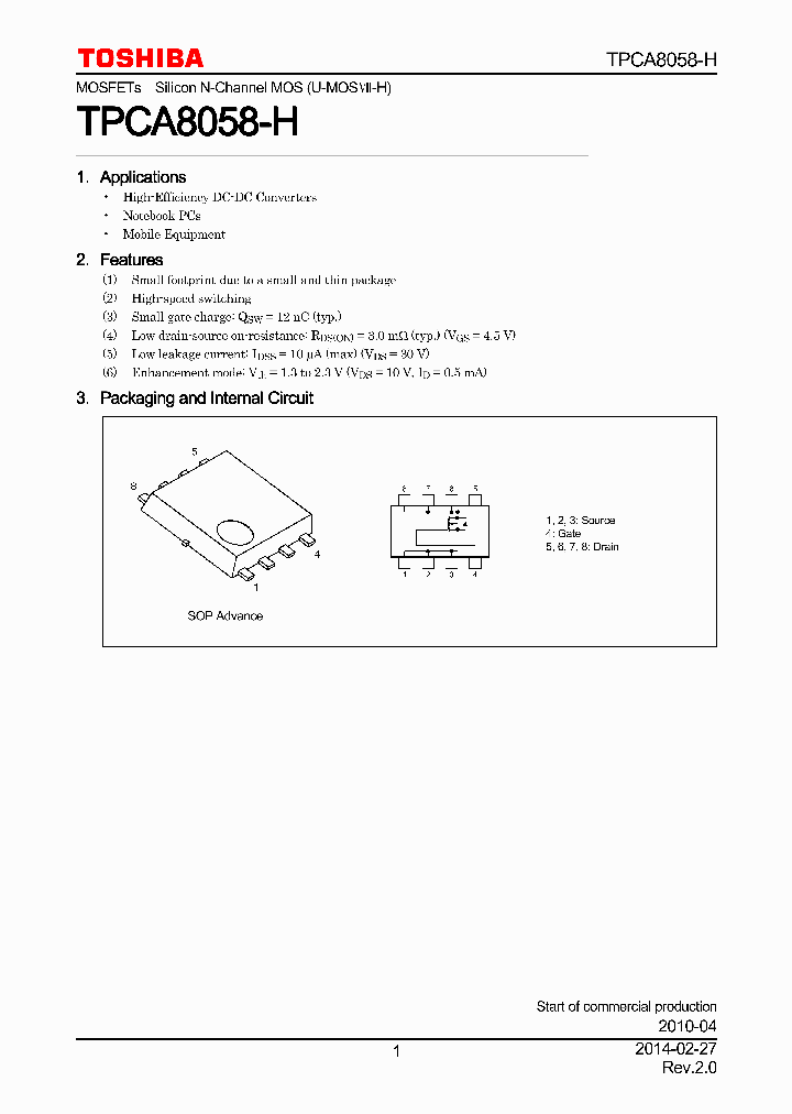 TPCA8058-H_7932085.PDF Datasheet